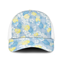Anthurium Plumeria Lei Pastel Baseball Net Cap Blue Hawaiian Splendid Palaka