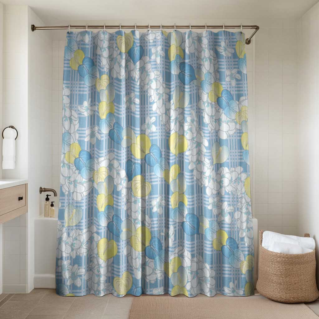 Anthurium Plumeria Lei Pastel Bathroom Set Blue Hawaiian Splendid Palaka