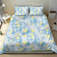 Anthurium Plumeria Lei Pastel Bedding Set Blue Hawaiian Splendid Palaka