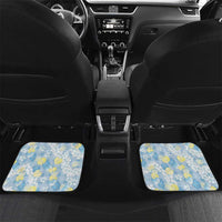 Anthurium Plumeria Lei Pastel Car Mats Blue Hawaiian Splendid Palaka