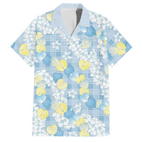 Anthurium Plumeria Lei Pastel Family Matching Long Sleeve Bodycon Dress and Hawaiian Shirt Blue Hawaiian Splendid Palaka