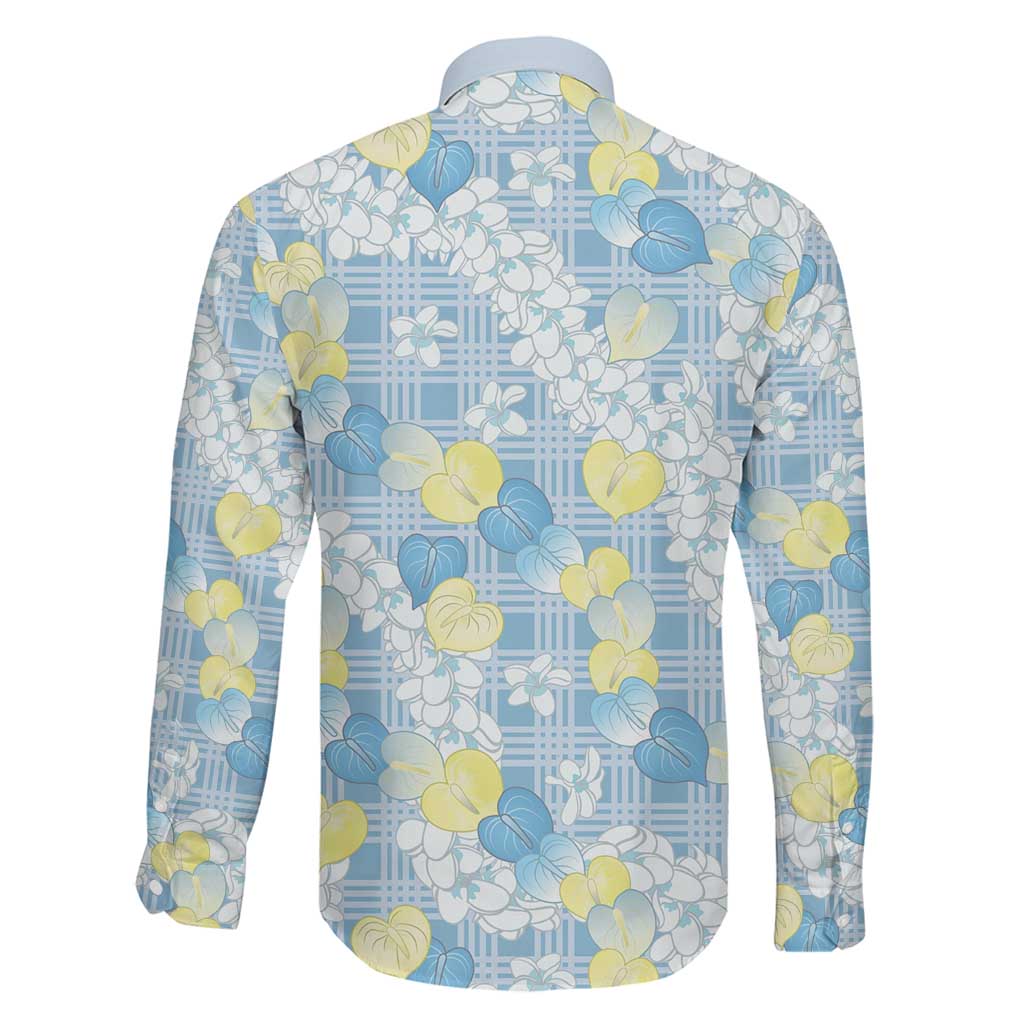 Anthurium Plumeria Lei Pastel Family Matching Summer Maxi Dress and Hawaiian Shirt Blue Hawaiian Splendid Palaka