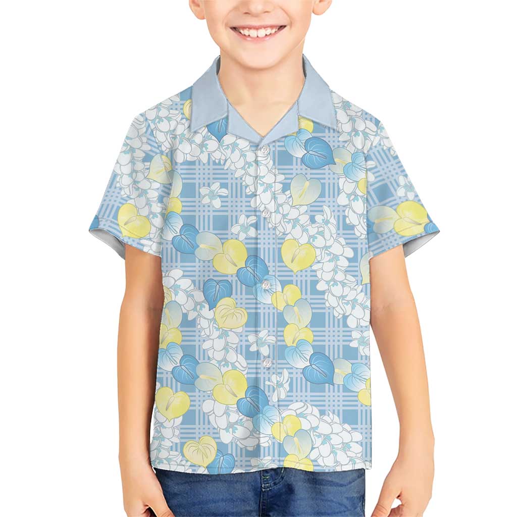 Anthurium Plumeria Lei Pastel Hawaiian Shirt Blue Hawaiian Splendid Palaka