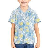 Anthurium Plumeria Lei Pastel Hawaiian Shirt Blue Hawaiian Splendid Palaka