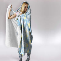 Anthurium Plumeria Lei Pastel Hooded Blanket Blue Hawaiian Splendid Palaka LT01 - Polynesian Pride