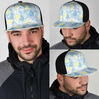Anthurium Plumeria Lei Pastel Mesh Trucker Cap Blue Hawaiian Splendid Palaka