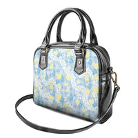 Anthurium Plumeria Lei Pastel Shoulder Handbag Blue Hawaiian Splendid Palaka