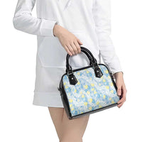 Anthurium Plumeria Lei Pastel Shoulder Handbag Blue Hawaiian Splendid Palaka