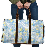 Anthurium Plumeria Lei Pastel Travel Bag Blue Hawaiian Splendid Palaka LT01 Blue - Polynesian Pride