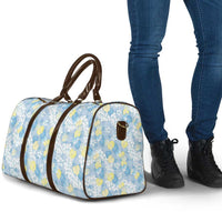 Anthurium Plumeria Lei Pastel Travel Bag Blue Hawaiian Splendid Palaka LT01 - Polynesian Pride