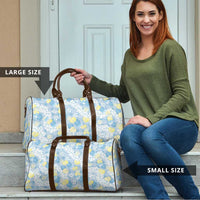 Anthurium Plumeria Lei Pastel Travel Bag Blue Hawaiian Splendid Palaka LT01 - Polynesian Pride