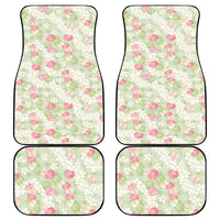 Anthurium Plumeria Lei Pastel Car Mats Green Hawaiian Splendid Palaka LT01 - Polynesian Pride