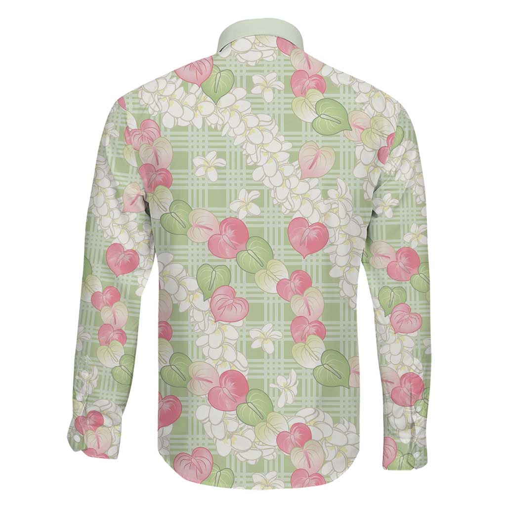 Anthurium Plumeria Lei Pastel Family Matching Summer Maxi Dress and Hawaiian Shirt Green Hawaiian Splendid Palaka