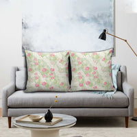 Anthurium Plumeria Lei Pastel Pillow Cover Green Hawaiian Splendid Palaka LT01 - Polynesian Pride