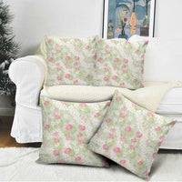 Anthurium Plumeria Lei Pastel Pillow Cover Green Hawaiian Splendid Palaka LT01 - Polynesian Pride