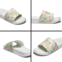 Anthurium Plumeria Lei Pastel Slide Sandals Green Hawaiian Splendid Palaka LT01 - Polynesian Pride