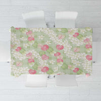 Anthurium Plumeria Lei Pastel Tablecloth Green Hawaiian Splendid Palaka