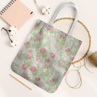 Anthurium Plumeria Lei Pastel Tote Bag Green Hawaiian Splendid Palaka LT01 White Strap One Size Green - Polynesian Pride