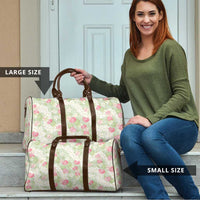Anthurium Plumeria Lei Pastel Travel Bag Green Hawaiian Splendid Palaka