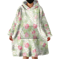Anthurium Plumeria Lei Pastel Wearable Blanket Hoodie Green Hawaiian Splendid Palaka LT01 - Polynesian Pride