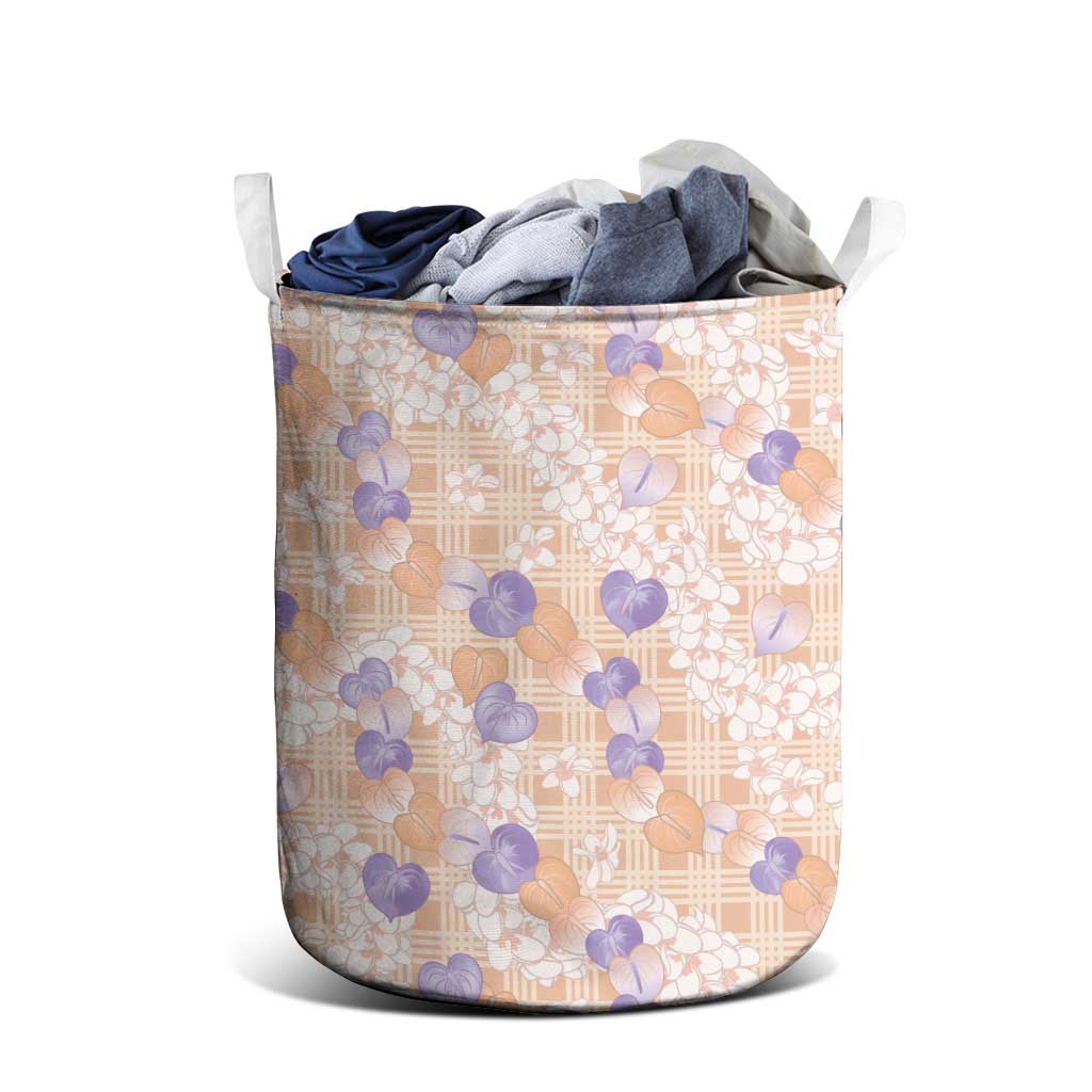 Anthurium Plumeria Lei Pastel Laundry Basket Orange Hawaiian Splendid Palaka