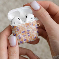 Anthurium Plumeria Lei Pastel AirPods Case Orange Hawaiian Splendid Palaka LT01 - Polynesian Pride