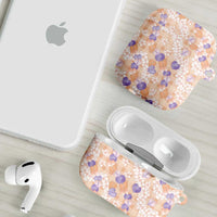 Anthurium Plumeria Lei Pastel AirPods Case Orange Hawaiian Splendid Palaka LT01 - Polynesian Pride