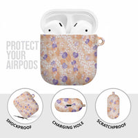 Anthurium Plumeria Lei Pastel AirPods Case Orange Hawaiian Splendid Palaka LT01 - Polynesian Pride