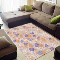 Anthurium Plumeria Lei Pastel Area Rug Orange Hawaiian Splendid Palaka