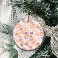 Anthurium Plumeria Lei Pastel Ceramic Ornament Orange Hawaiian Splendid Palaka LT01 - Polynesian Pride