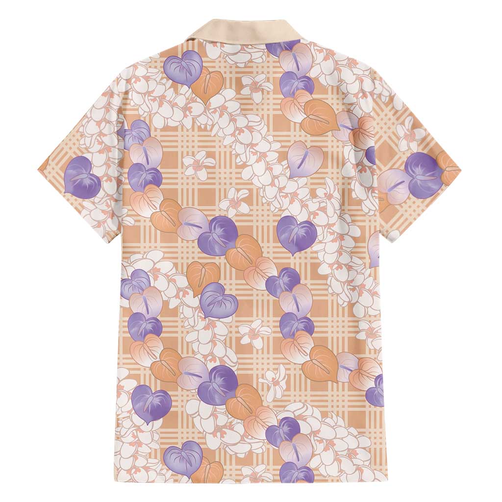 Anthurium Plumeria Lei Pastel Family Matching Off Shoulder Maxi Dress and Hawaiian Shirt Orange Hawaiian Splendid Palaka LT01 - Polynesian Pride