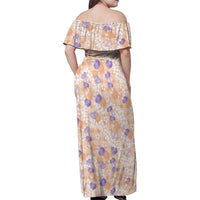 Anthurium Plumeria Lei Pastel Family Matching Off Shoulder Maxi Dress and Hawaiian Shirt Orange Hawaiian Splendid Palaka LT01 - Polynesian Pride