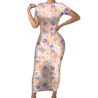 Anthurium Plumeria Lei Pastel Family Matching Short Sleeve Bodycon Dress and Hawaiian Shirt Orange Hawaiian Splendid Palaka