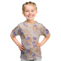 Anthurium Plumeria Lei Pastel Kid T Shirt Orange Hawaiian Splendid Palaka