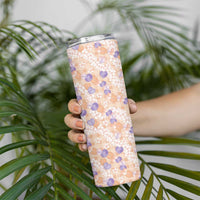 Anthurium Plumeria Lei Pastel Skinny Tumbler Orange Hawaiian Splendid Palaka