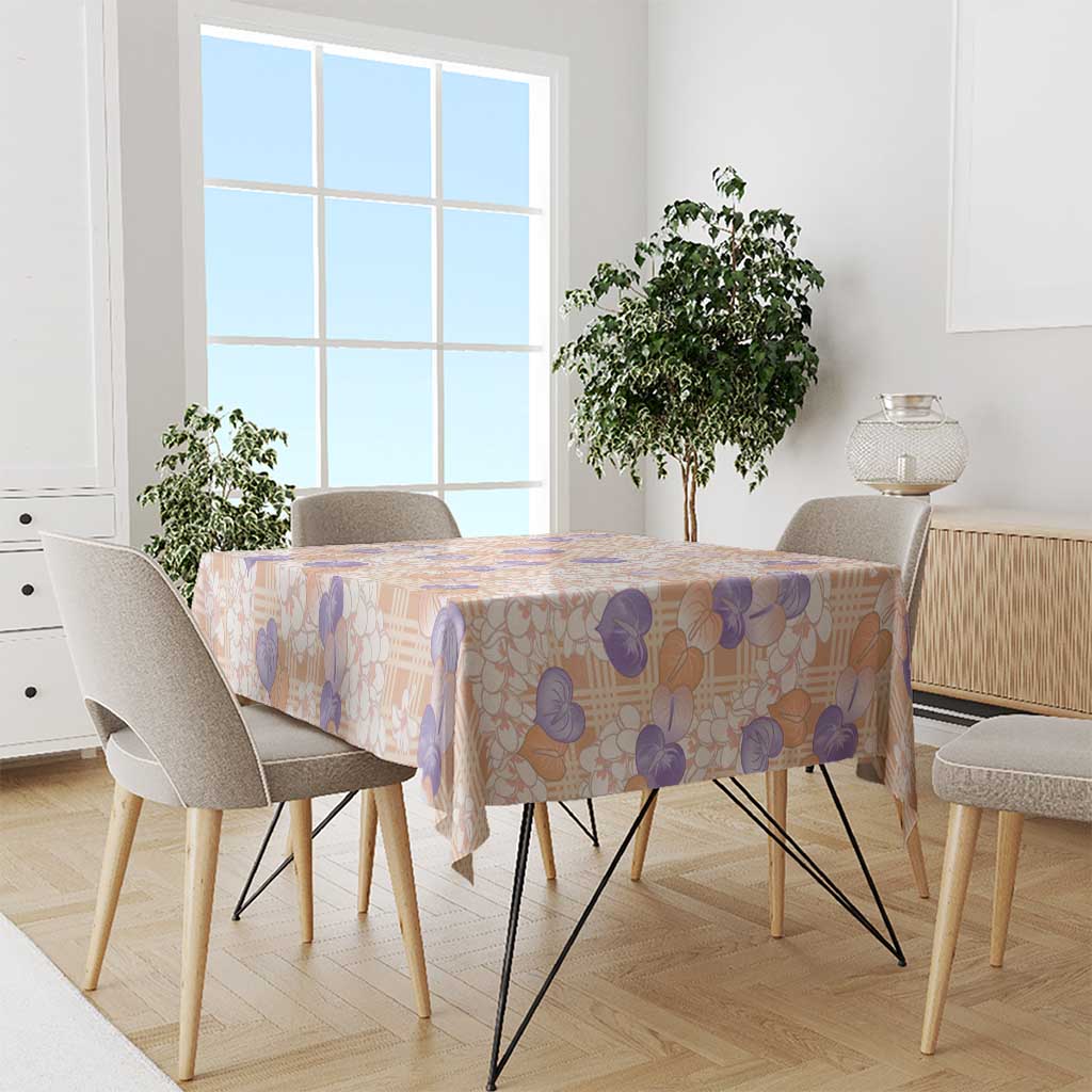 Anthurium Plumeria Lei Pastel Tablecloth Orange Hawaiian Splendid Palaka