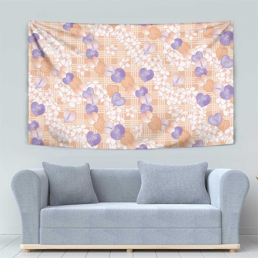 Anthurium Plumeria Lei Pastel Tapestry Orange Hawaiian Splendid Palaka