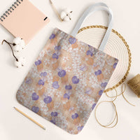 Anthurium Plumeria Lei Pastel Tote Bag Orange Hawaiian Splendid Palaka LT01 White Strap One Size Orange - Polynesian Pride