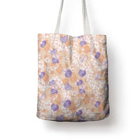 Anthurium Plumeria Lei Pastel Tote Bag Orange Hawaiian Splendid Palaka LT01 - Polynesian Pride
