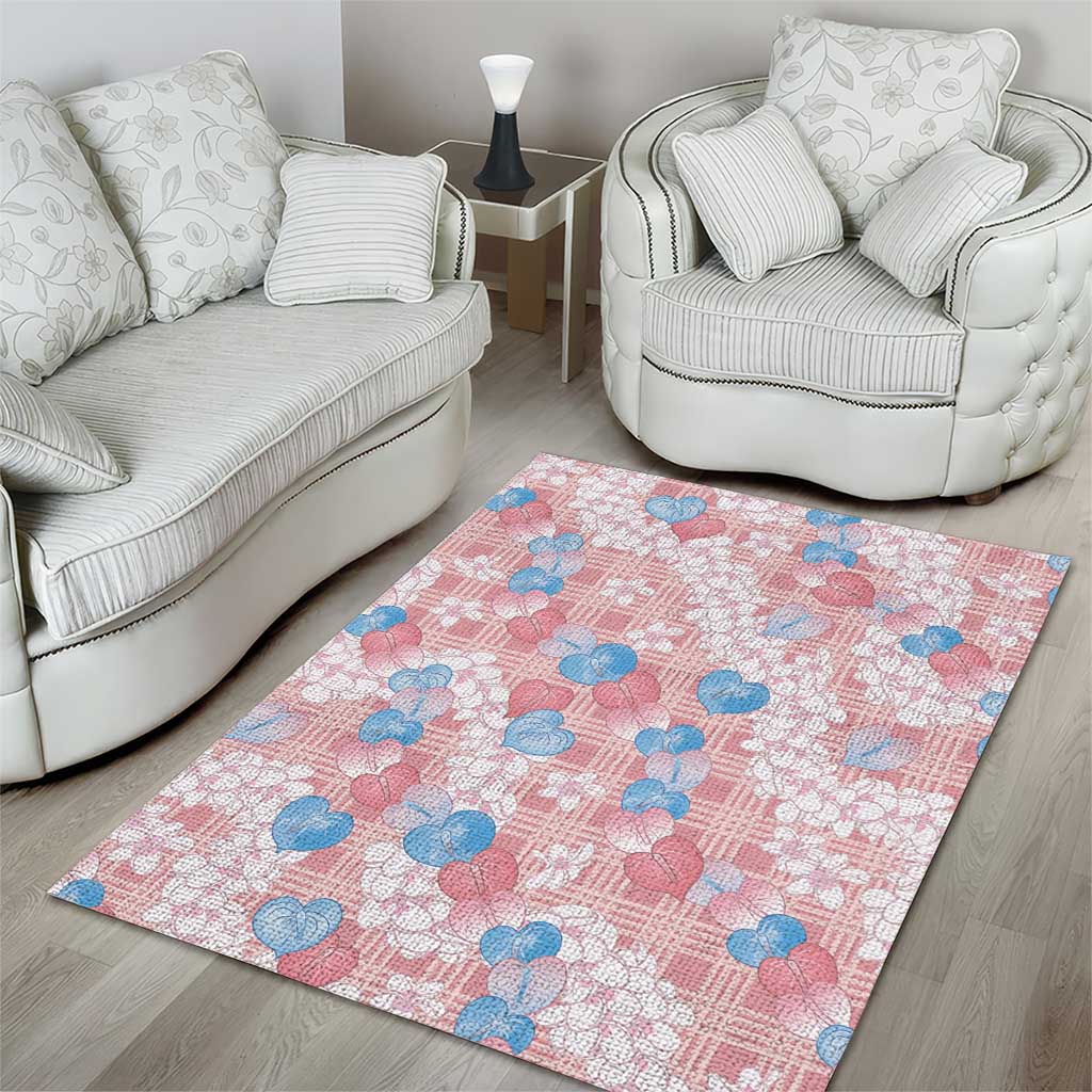 Anthurium Plumeria Lei Pastel Area Rug Pink Hawaiian Splendid Palaka