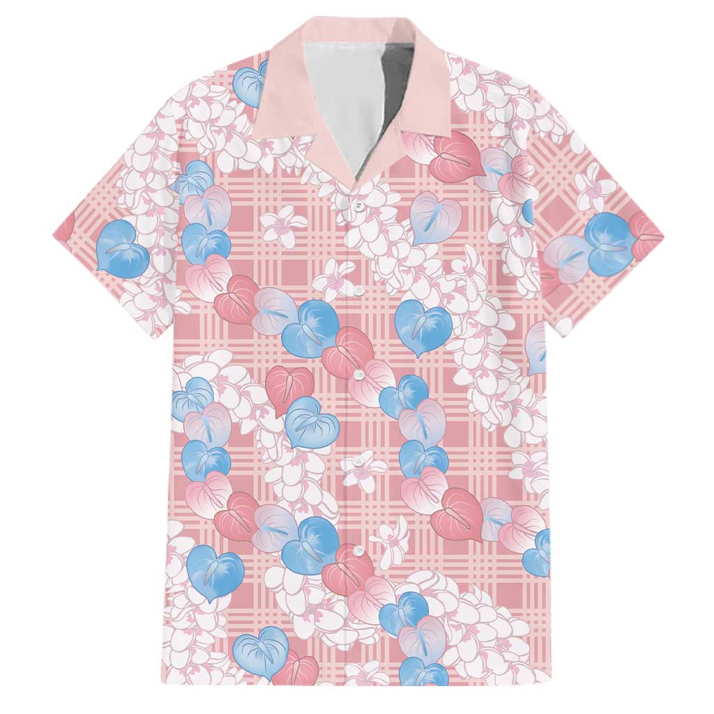 Anthurium Plumeria Lei Pastel Family Matching Mermaid Dress and Hawaiian Shirt Pink Hawaiian Splendid Palaka