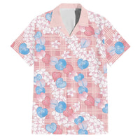 Anthurium Plumeria Lei Pastel Family Matching Short Sleeve Bodycon Dress and Hawaiian Shirt Pink Hawaiian Splendid Palaka