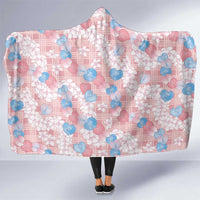 Anthurium Plumeria Lei Pastel Hooded Blanket Pink Hawaiian Splendid Palaka