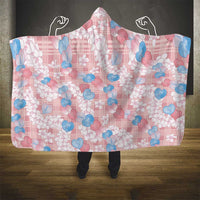 Anthurium Plumeria Lei Pastel Hooded Blanket Pink Hawaiian Splendid Palaka