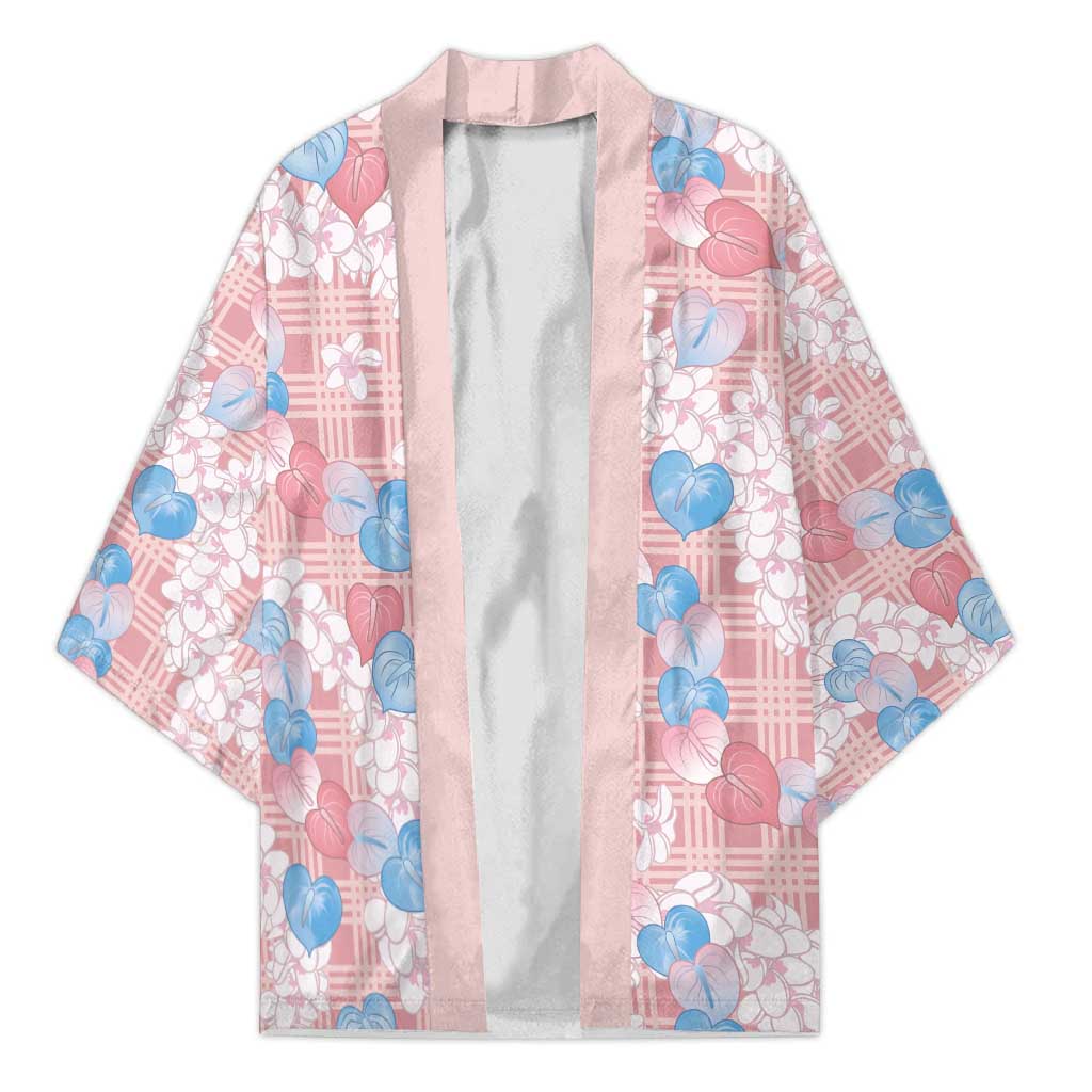 Anthurium Plumeria Lei Pastel Kimono Pink Hawaiian Splendid Palaka