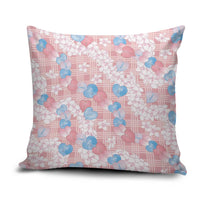 Anthurium Plumeria Lei Pastel Pillow Cover Pink Hawaiian Splendid Palaka LT01 Pink - Polynesian Pride