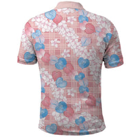 Anthurium Plumeria Lei Pastel Polo Shirt Pink Hawaiian Splendid Palaka