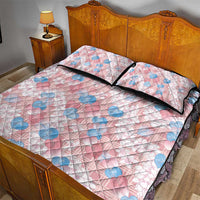 Anthurium Plumeria Lei Pastel Quilt Bed Set Pink Hawaiian Splendid Palaka