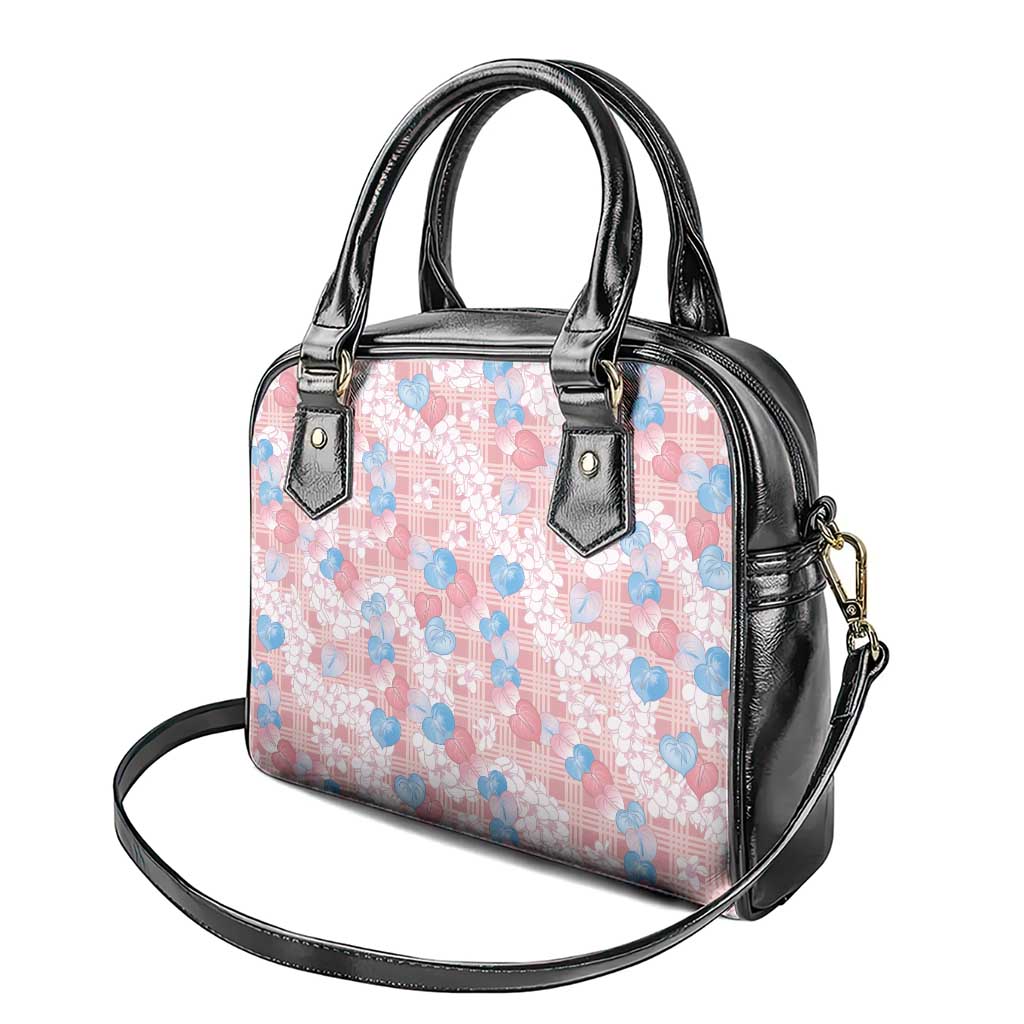 Anthurium Plumeria Lei Pastel Shoulder Handbag Pink Hawaiian Splendid Palaka
