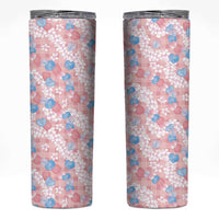 Anthurium Plumeria Lei Pastel Skinny Tumbler Pink Hawaiian Splendid Palaka LT01 Pink - Polynesian Pride